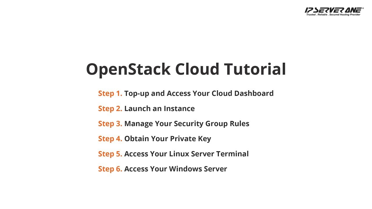 IP ServerOne's OpenStack Cloud Tutorial - Full Version - YouTube
