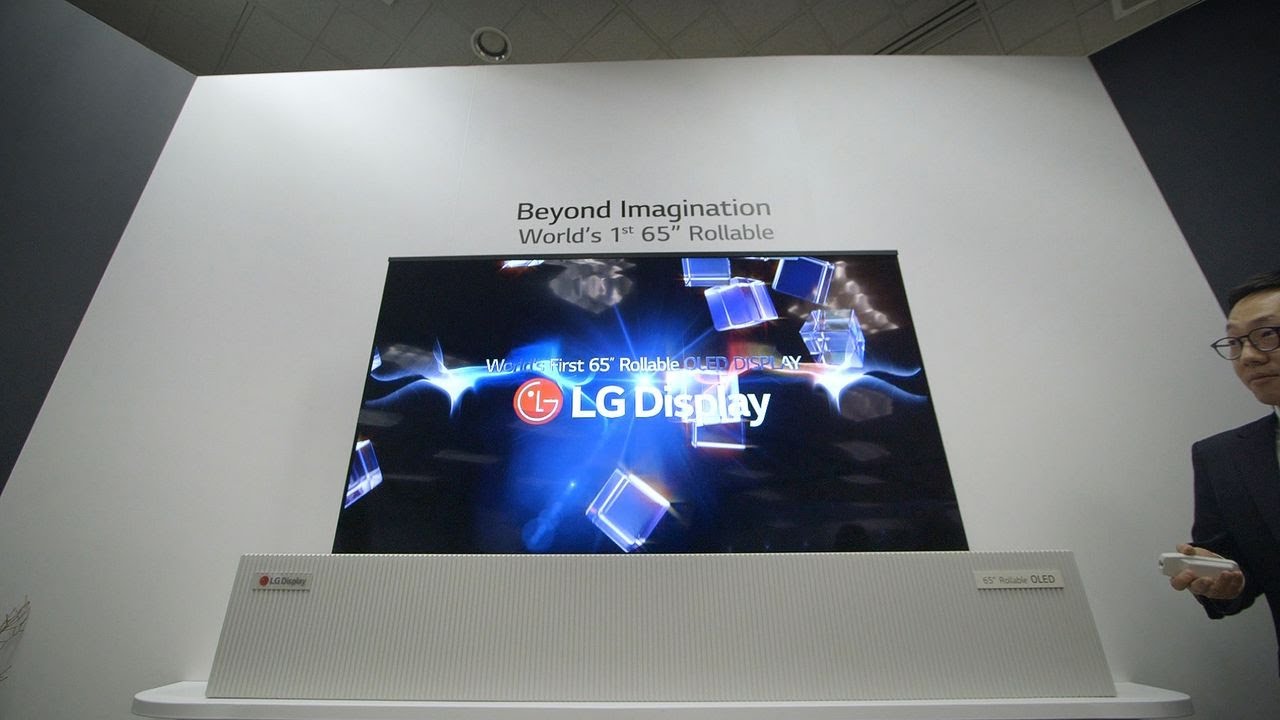 LG Display rollable OLED TV hands-on - YouTube