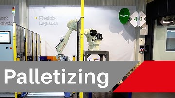 Kawasaki Robotics: EtE Pallet -  palletizing cell with Kawasaki RD080 palletizing robot