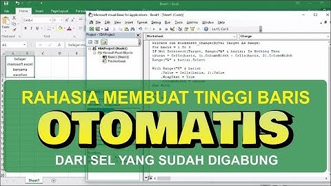Cara Membuat Tinggi Baris Berubah Otomatis dari Sel yang sudah di Merge & Center / sel yang digabung