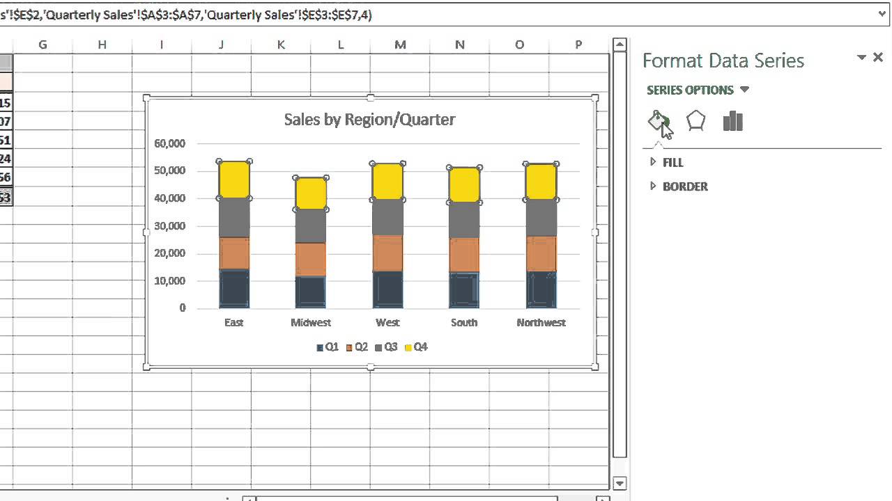 how to change the color coding on a microsoft excel graph legend