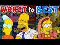 Seasons 1-10 of The Simpsons from WORST TO BEST