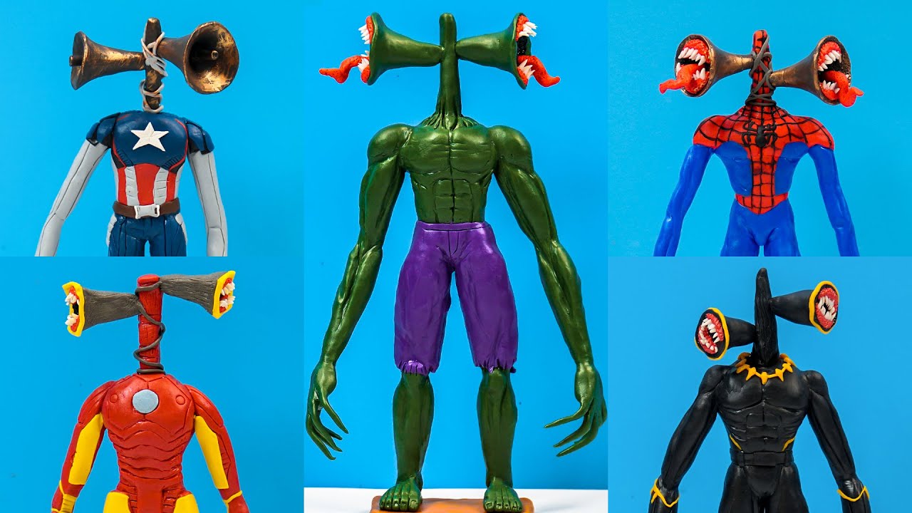 ALL SIREN HEAD with Clay Hulk Siren Head 🔊 Trevor Henderson Creatures