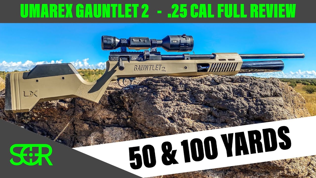 Umarex Gauntlet 2 - .25 CAL ПОЛНЫЙ ОБЗОР - Тест на точность на 50 и 100 ярдов и многое другое!