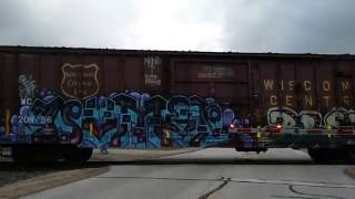 Loud CN Train Horn Suamico with Rare Maintenance Truck at end