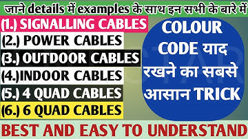 Details of signalling cables with examples and easy trick to remember colour code of 6 quad cable