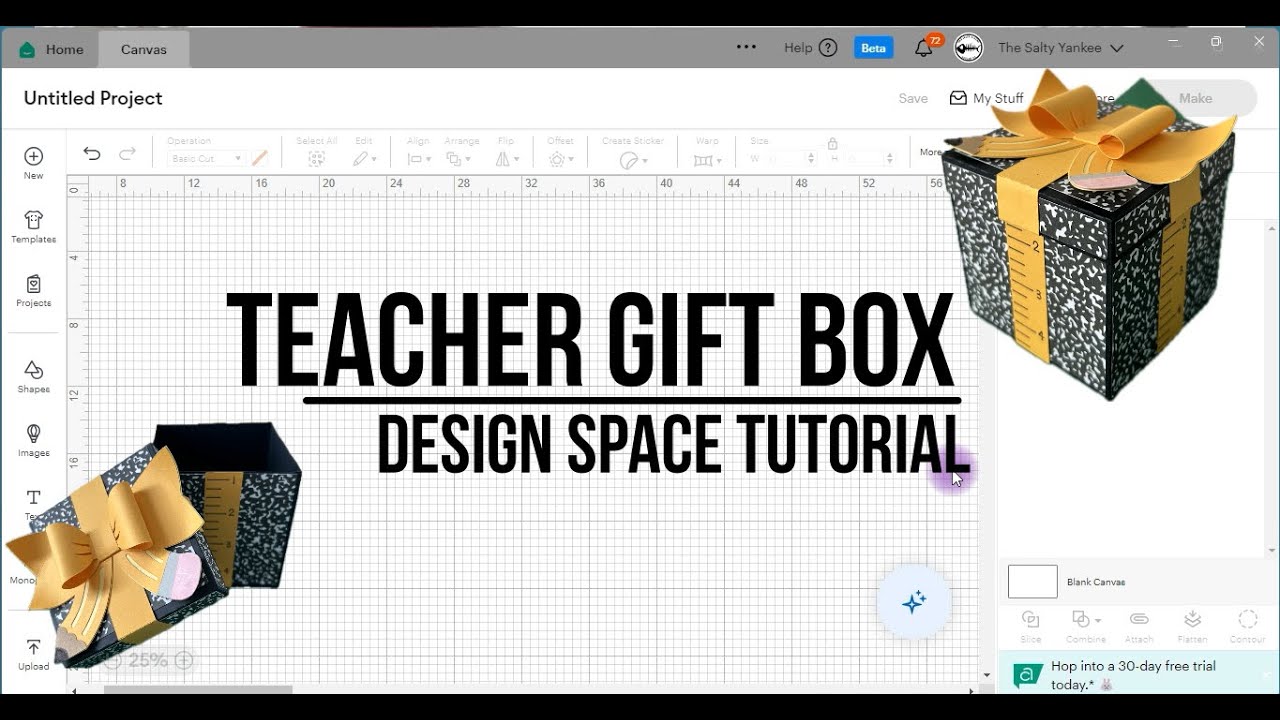 Teachers Rule Box - Cricut Design Space Tutorial 3D Paper Crafting Subscriber Exclusive File