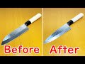 三徳包丁を牛刀風にアレンジしてみました Change the shape of the kitchen knife