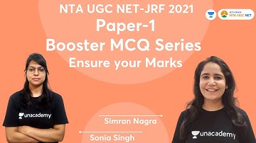 Booster MCQ Series | Ensure your Marks | Paper -1 | UGC NET-JRF 2021 | Simran Nagra & Sonia Singh