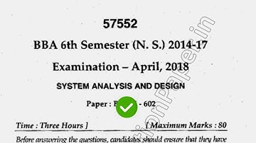 2018 Mdu BBA 6th Sem System Analysis & Design Question Paper
