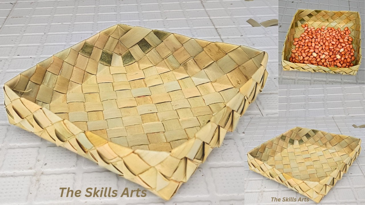 Make Tray With Coconut Leaf / Coconut Palm Leaves Crafts / #theskillsarts