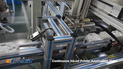 ECJET2000 model CIJ printer QR code application on plastic.