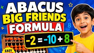 Abacus level 2 Big friends formula of -2 easy explanation 😊✨❤️#abacus #viral #maths #trending