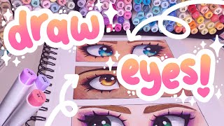 How I Draw Cute EYES that POP ✩ Ohuhu Alcohol Markers