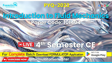 BEU PYQ-2023 Introduction to Fluid Mechanics #4thsemester  #formulator