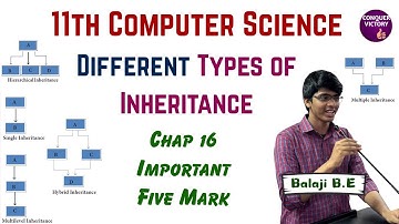 Types of Inheritance | 11th Computer Science | Public Exam 2025 Important Five Mark | Chapter 16
