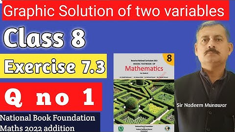Class 8 exercise 7.3  Q no 1  NBF Maths Ex 7.3  graphical solution of Equations in two variables