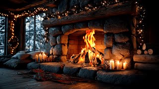 Cozy Winter Fireplace 4K With Crackling Logs In A Calm Cabin Ambience For Stress And Insomnia Relief