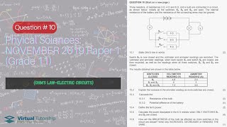 OHM'S LAW (ELECTRICITY) | November 2019 : Physical Sciences P1 Question 10 (Grade 11)