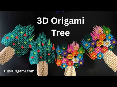 How to Make a 3D Origami Tree 🌳| Easy Modular Origami Tutorial 🌳#craft #art #trending #diy