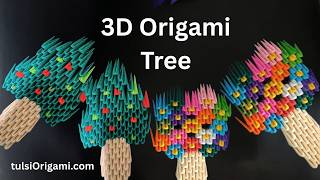 How to Make a 3D Origami Tree 🌳| Easy Modular Origami Tutorial 🌳#craft #art #trending #diy