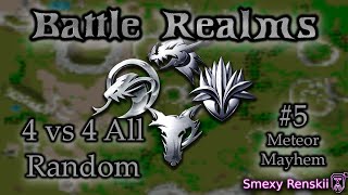 Battle Realms 4v4 All Random With AIs! - Meteor Mayhem - Smexy Renskii Gameplay