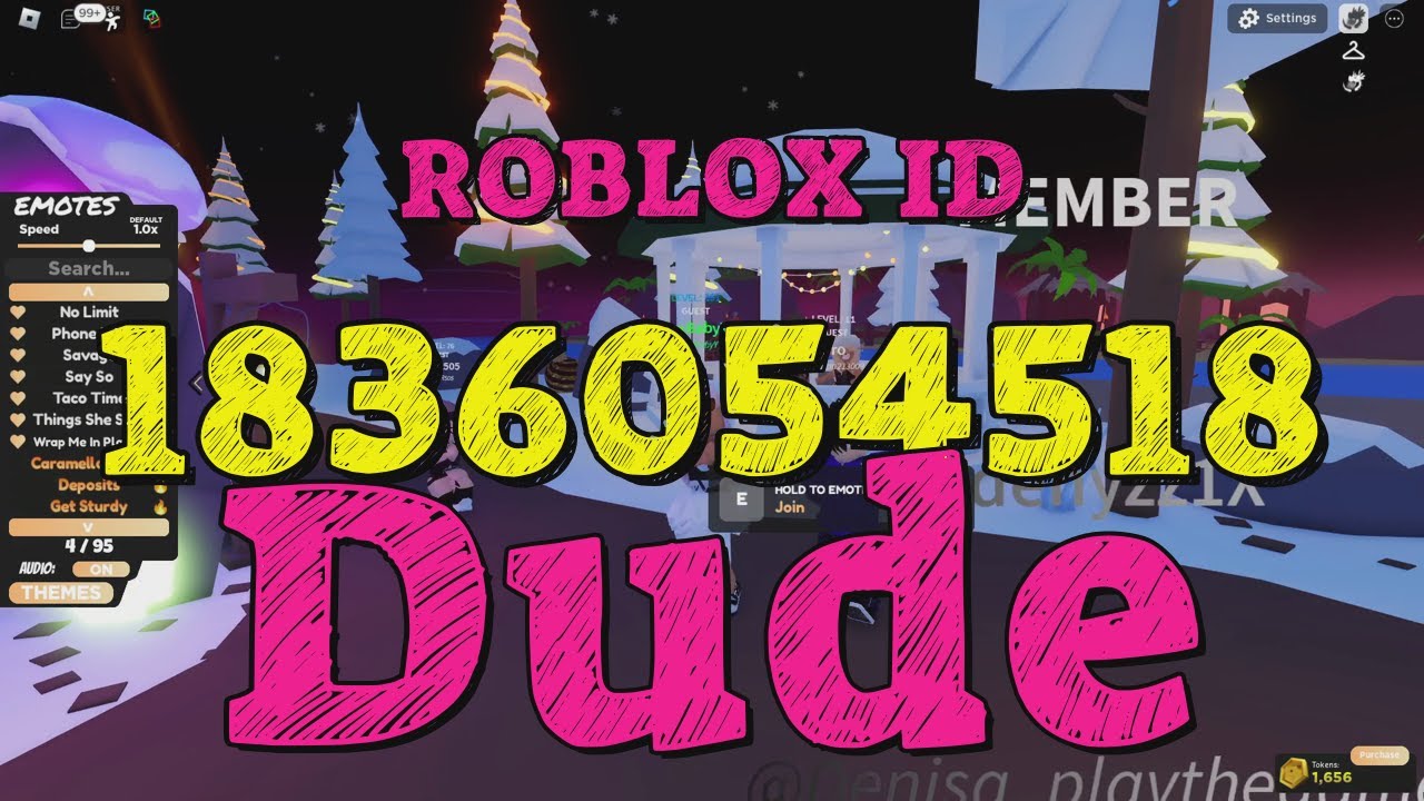 DUDE Roblox Song Codes YouTube