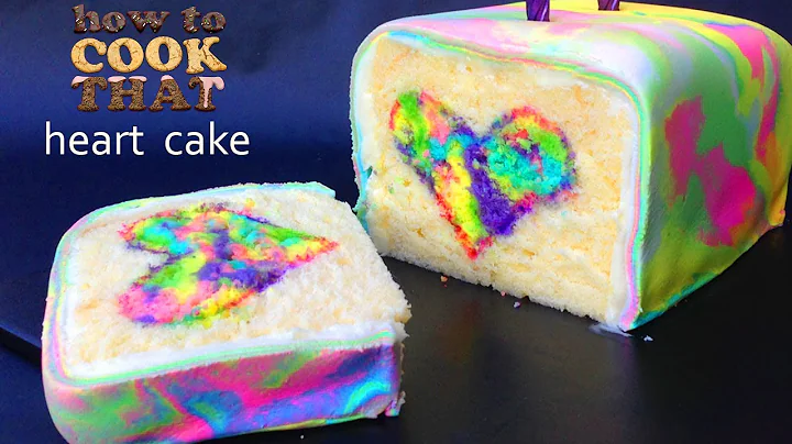 Rainbow Tie Dye Surprise Cake Heart HOW TO COOK THAT Ann Reardon