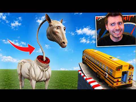 Carros vs CREEPY HORSE no Teardown Mods!