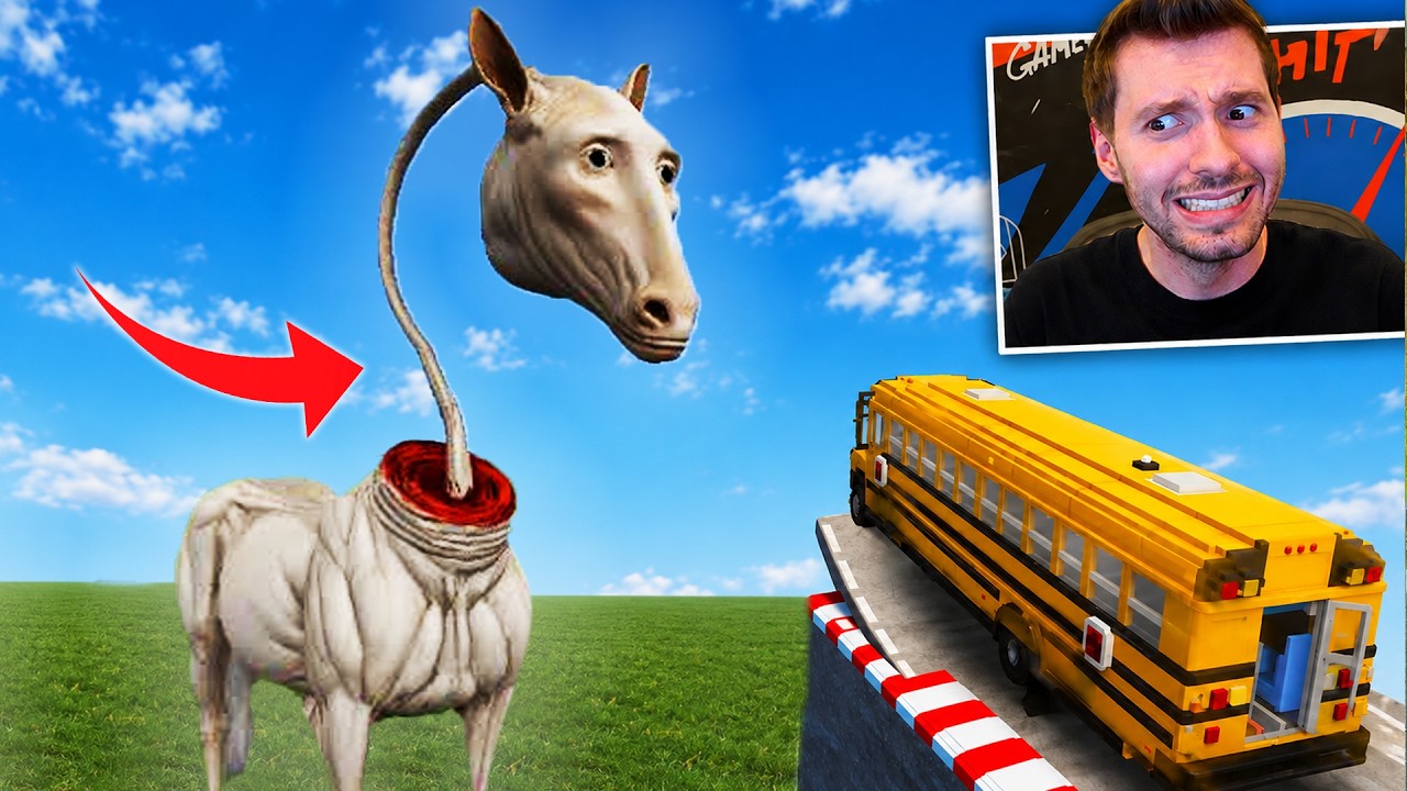 Carros vs CREEPY HORSE no Teardown Mods!