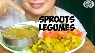 SPROUTS LEGUMES+RICE+LAUKI ALOO  ASMR||MUKBANG/ASMR|| (REAL EATING SOUND)||CRUNCHY PUNCH ASMR|| screenshot 4