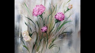 Easy Flowers Painting/Carnations/Einfach Malen/Blumen/Nelken/V322