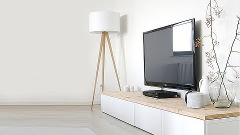 Furniture design in sketchUp - white media console with a wooden top