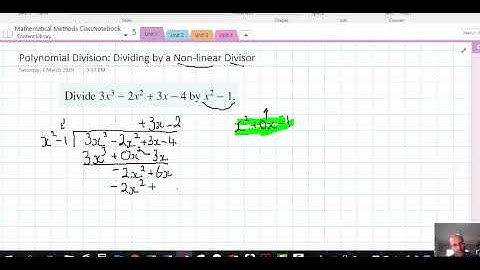 Polynomial Division Featuring A Non Linear Divisor