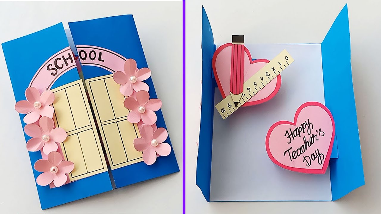Handmade Leaving Cards For Teachers Farewell Invitation Card Easy And 