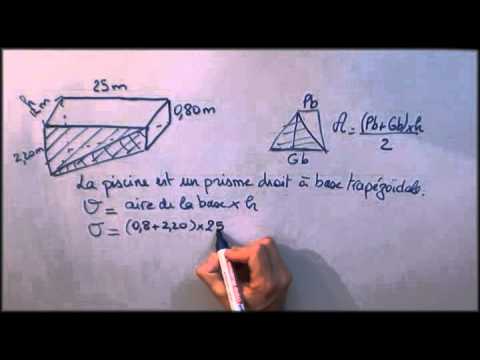 Calcul Volume - Probmème piscine - Question1 - YouTube