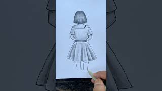 Easy Girl Drawing In Skirt Drawing
