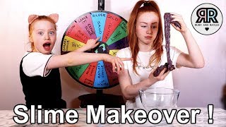 Mystery Wheel Slime Makeover Challenge *fixing old slimes* | Ruby and Raylee