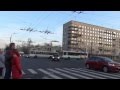 Trolleybus junction traffic in St. Petersburg. Троллейбусы на сложном перекрёстке в Петербурге. 2013