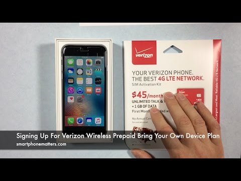 Signing Up For Verizon Wireless Prepaid Bring Your Own Device Plan