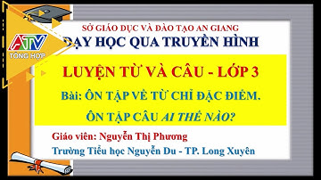 Dạy học qua truyền hình - Luyện từ và câu lớp 3 - Bài: Ôn tập về từ chỉ đặc điểm | ATV Tin tức