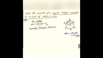 Find the perimeter of a regular hexagon inscribed in a circle of radius r centimetres.