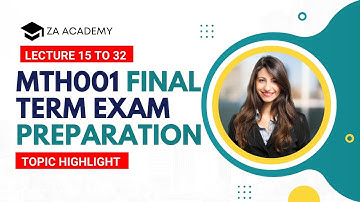 MTH001 Important Topics 2022 | MTH001 Final Preparation 2022 | MTH001 Important Topics Final Term