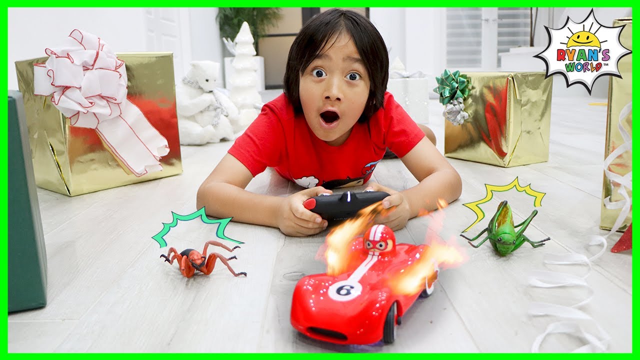 Ryan's World Remote Control Race Car Toy with Obstacle Course Challenge!