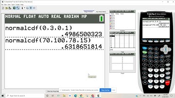 Using the normcdf function on a graphing calculator