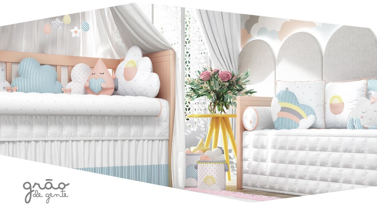 Quarto de Bebê Nuvem de Algodão | Grão de Gente quarto de bebê casas bahia