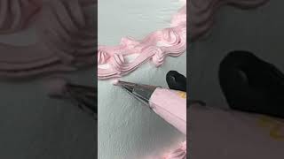 Easy Cake Ideas 🌸 Pink & White Buttercream Cake Decorating #shorts