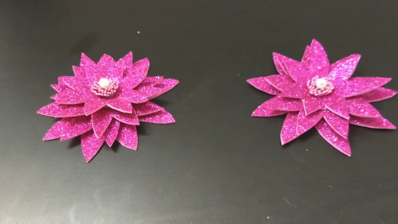 lotus flower glitter sheet craft YouTube
