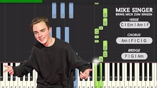 Mike Singer BRING MICH ZUM SINGEN piano tutorial synthesia