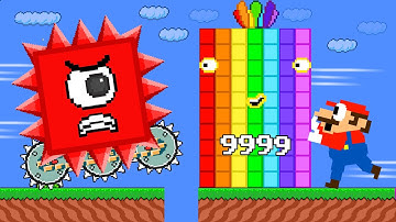 Mario’ Mega Numberblocks Escape - 9999 Numberblocks mix level up | Game Animation